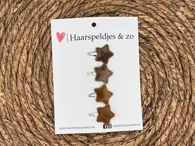Baby haarspeldjes setje 29 - mini - 2cm groot - voor de eerste lokjes haar - sterretjes - bruin - kerst