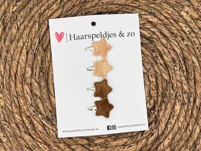 Baby haarspeldjes setje 31 - mini - 2cm groot - voor de eerste lokjes haar - sterretjes - bruin - beige - kerst