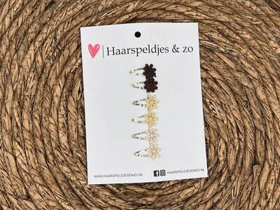 Baby haarspeldjes setje 36 - mini - 2cm groot - voor de eerste lokjes haar - bloemetjes