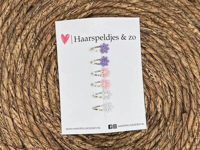 Baby haarspeldjes setje 37 - mini - 2cm groot - voor de eerste lokjes haar - bloemetjes