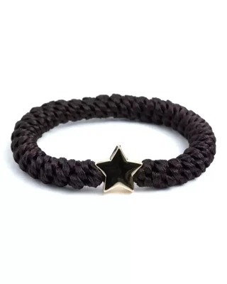 Banditz Charmz haarelastiek en armbandje 2 in 1 - old pink golden butterfly - Brown Dark Golden Star - bruin met gouden ster