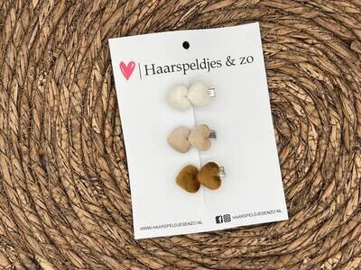 Haarclip hearts setje 4 - hartjes - alligatorclip - haarspeldjes