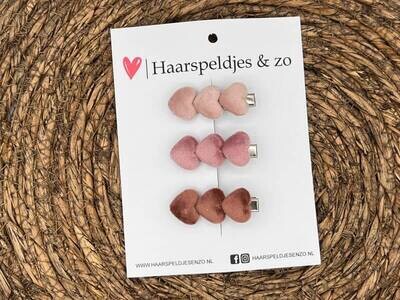 Haarclip hearts setje 13 - hartjes - alligatorclip - haarspeldjes
