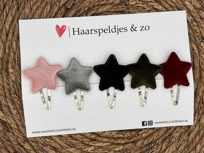 Haarspeldje stars setje 2 - sterretjes - velvet - kerst - decembercollectie - najaar