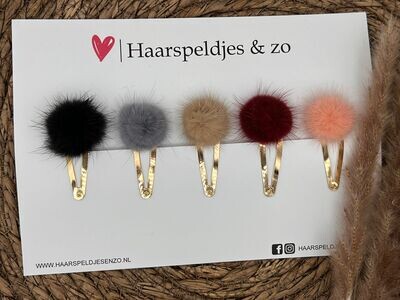 -SALE!- Haarspeldje Fluffy, Teddy, Rib, Velvet