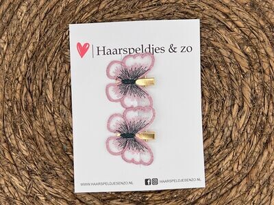 Haarspeldje Pearly Flower &amp; Butterfly