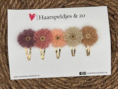 Haarspeldje Blossem Wol flower