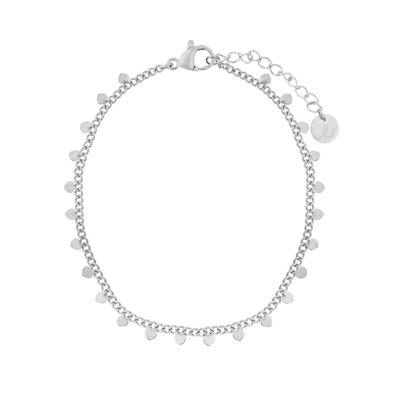 KIDS - Armband om te delen - kleine hartjes - stainless steel (verkleurt niet) - met verlengkettinkje - goud en zilver — Zilver (16,95)