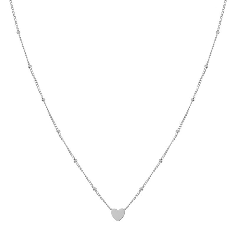 ADULTS - Ketting om te delen - hartje - stainless steel (verkleurt niet) - met verlengkettinkje - goud en zilver — Zilver