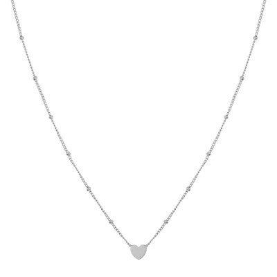 ADULTS - Ketting om te delen - hartje - stainless steel (verkleurt niet) - met verlengkettinkje - goud en zilver — Zilver