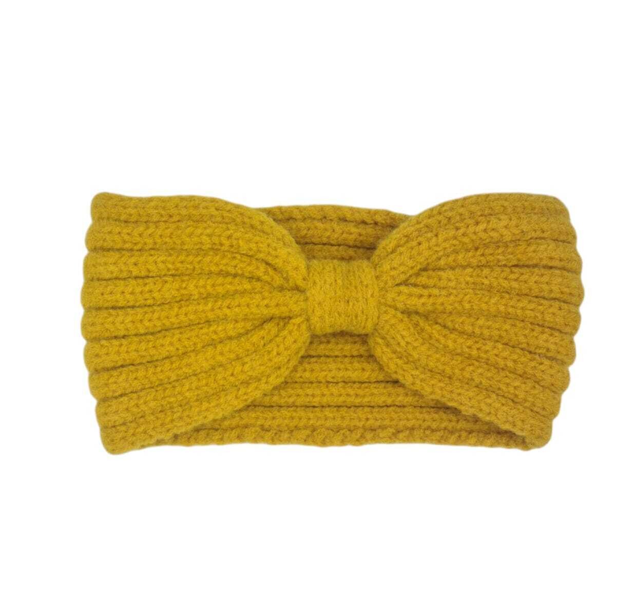 Hoofdband winter - dames - vrouwen - okergeel