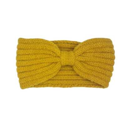 Hoofdband winter - dames - vrouwen - okergeel