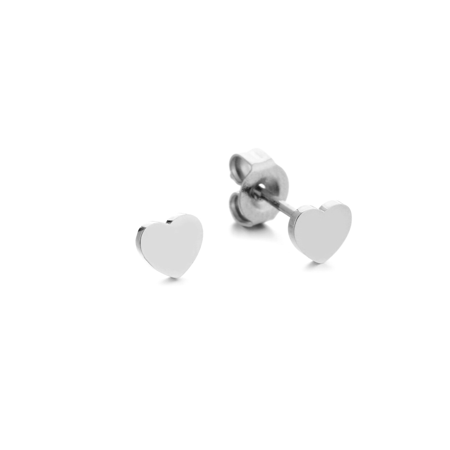 Oorbellen - knopjes - studs - zilver - hartje