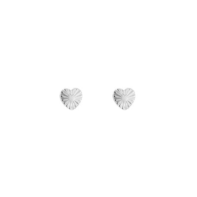 Oorbellen - knopjes - studs - zilver - hart