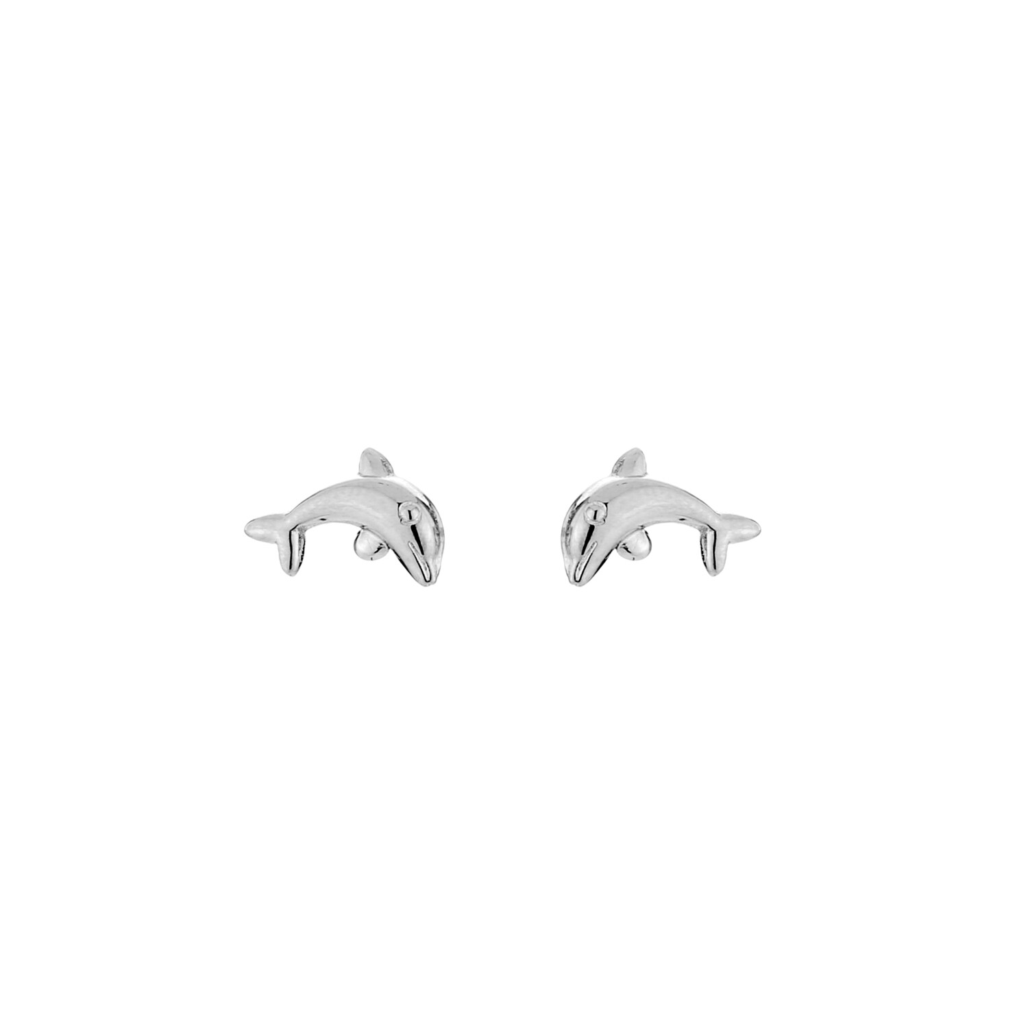Oorbellen - knopjes - studs - zilver - dolfijn