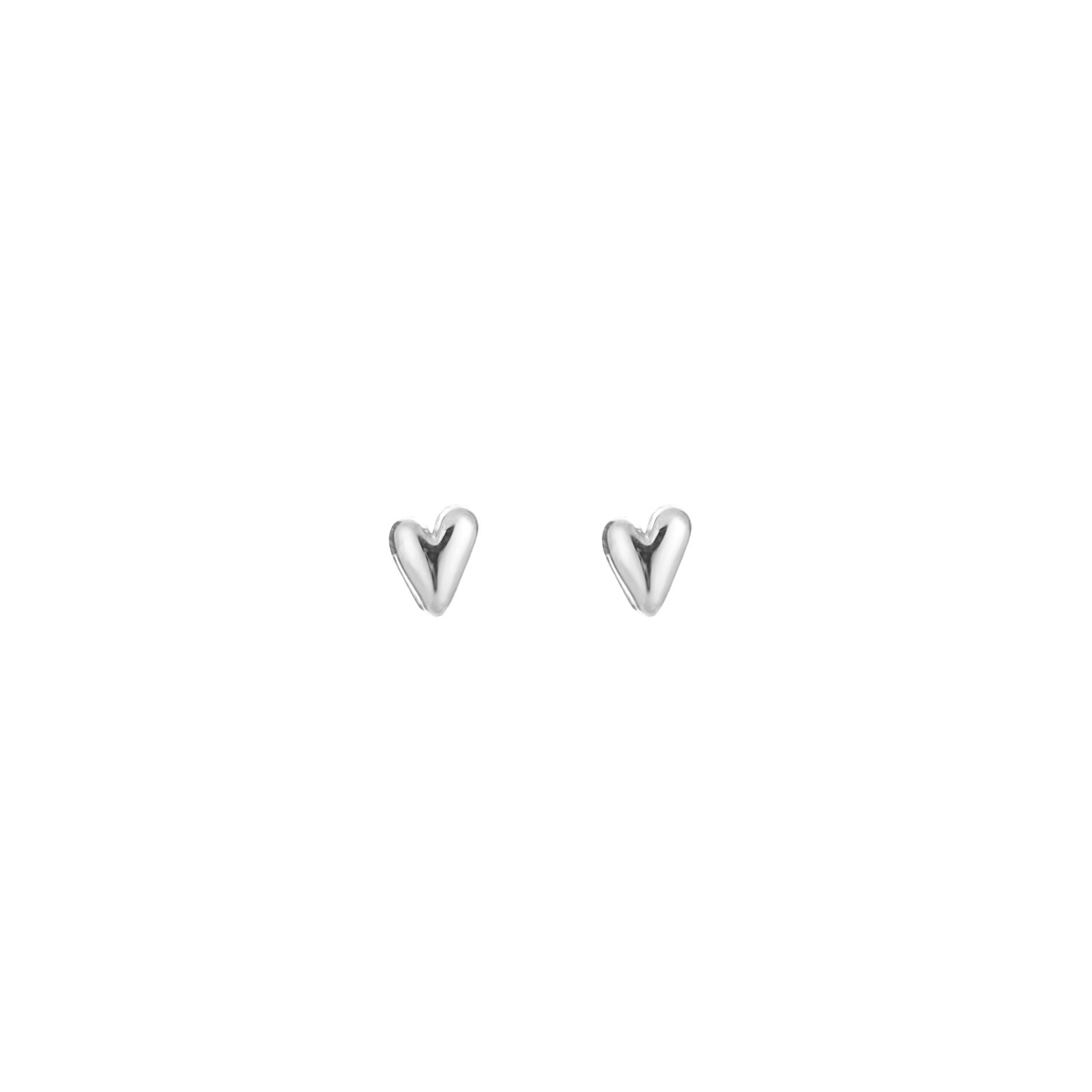 Oorbellen - knopjes - studs - zilver - hart