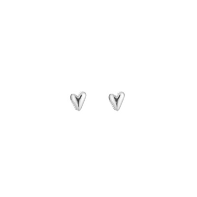 Oorbellen - knopjes - studs - zilver - hart