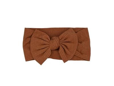 Baby hoofdband - haarband - meisjes - elastisch - met knoop en strik - terra