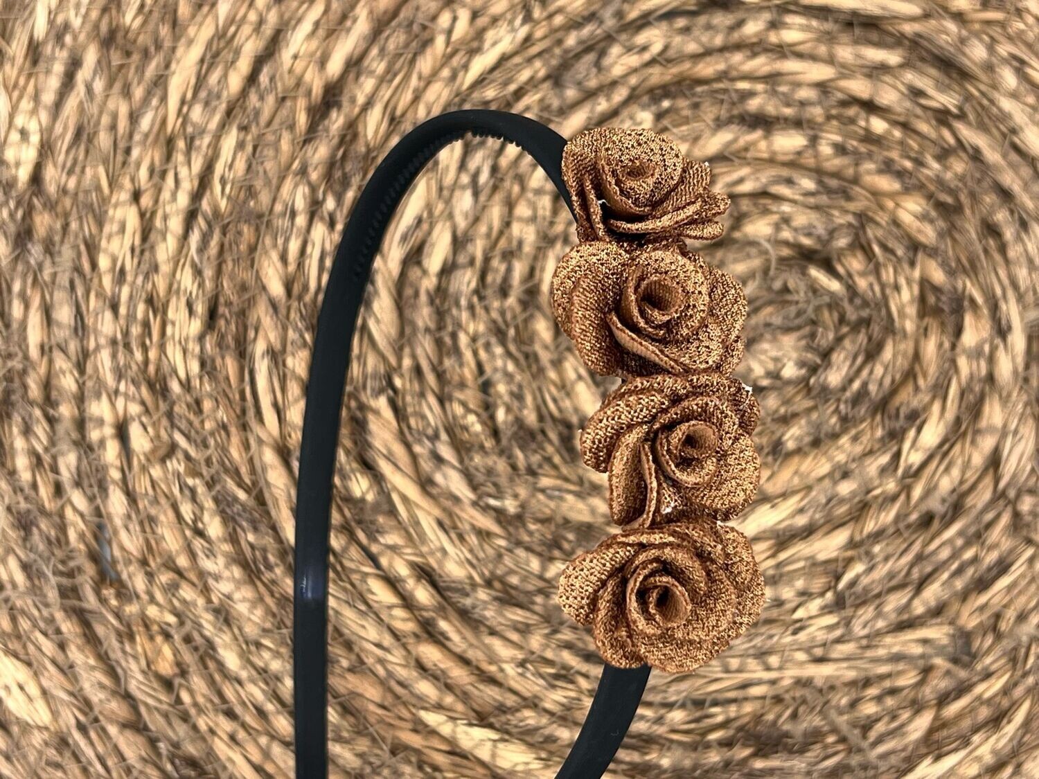 Diadeem flower - bloemetjes - roosjes - zwarte kleur diadeem - bruidsmeisje - bridesmaid - bruin - meisjes - kinderen