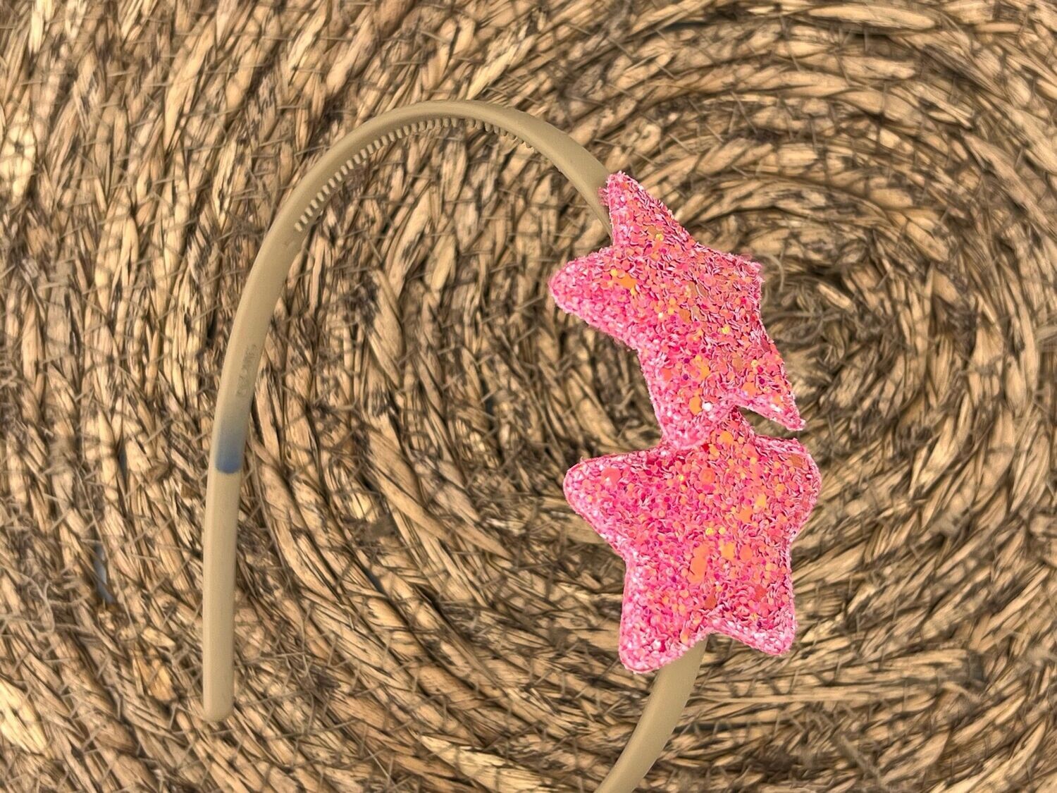 Diadeem met sterretjes - kerstcollectie - glitters - ster - roze