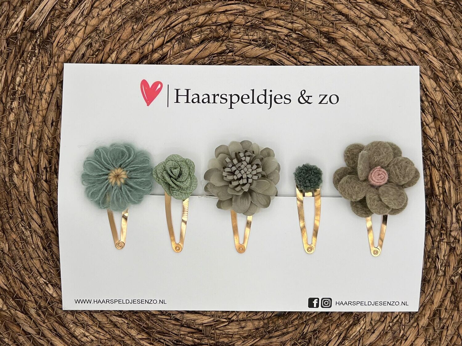 Try-out mix 28 - mix van verschillende speldjes - groen - 5 cm speldjes