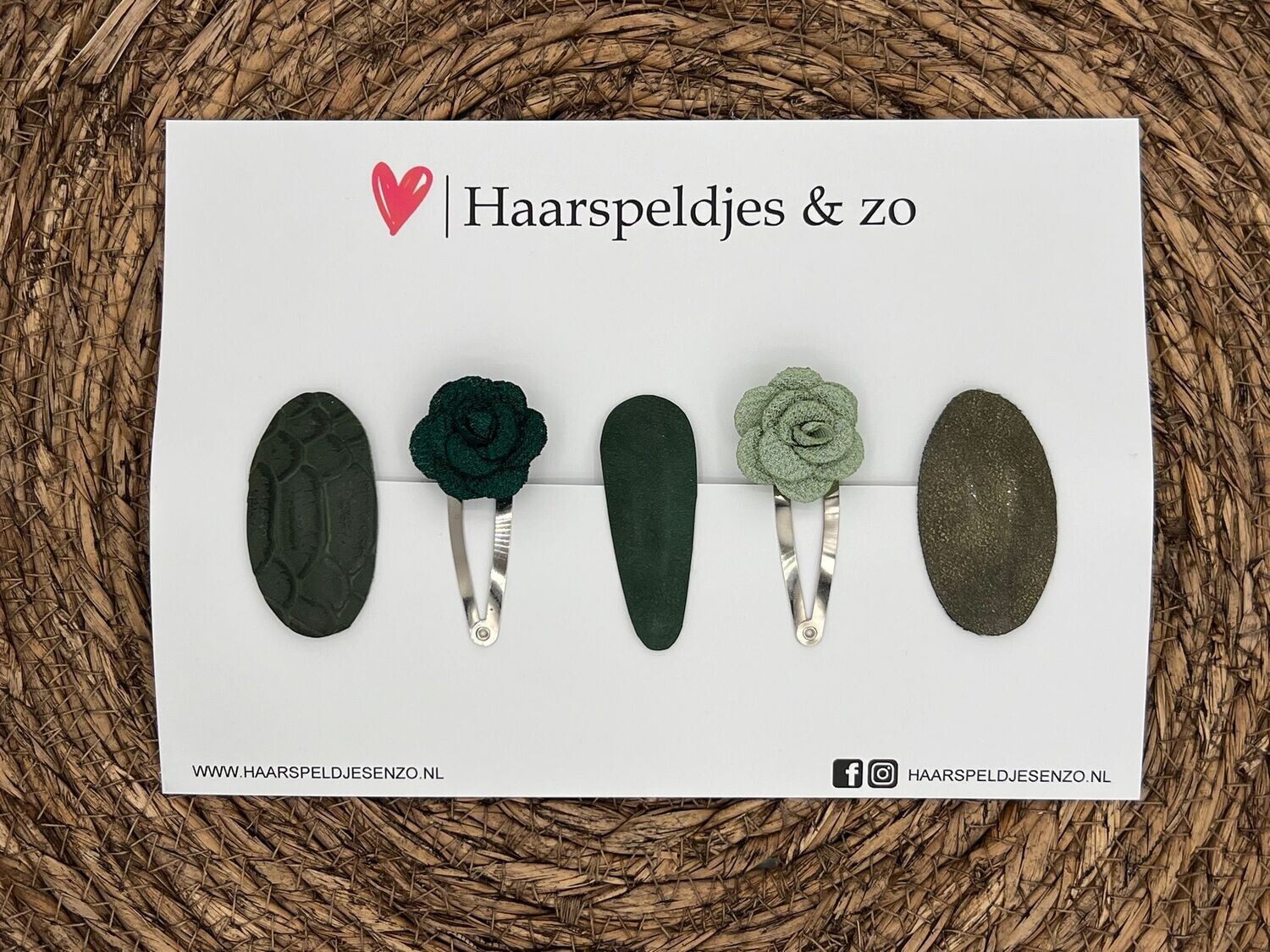 Try-out mix 30 - mix van verschillende speldjes - groen - 5 cm speldjes