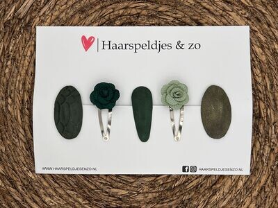 Try-out mix 30 - mix van verschillende speldjes - groen - 5 cm speldjes