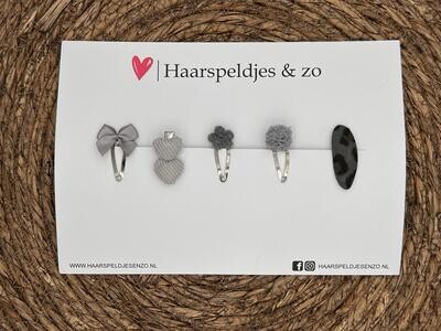 Try-out mix 20 - mix van verschillende speldjes - grijs - 3 cm speldjes