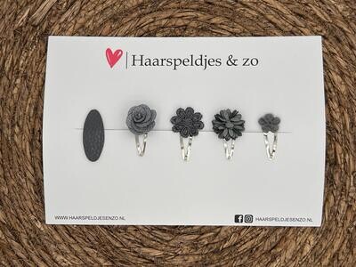 Try-out mix 19 - mix van verschillende speldjes - grijs - 3 cm speldjes