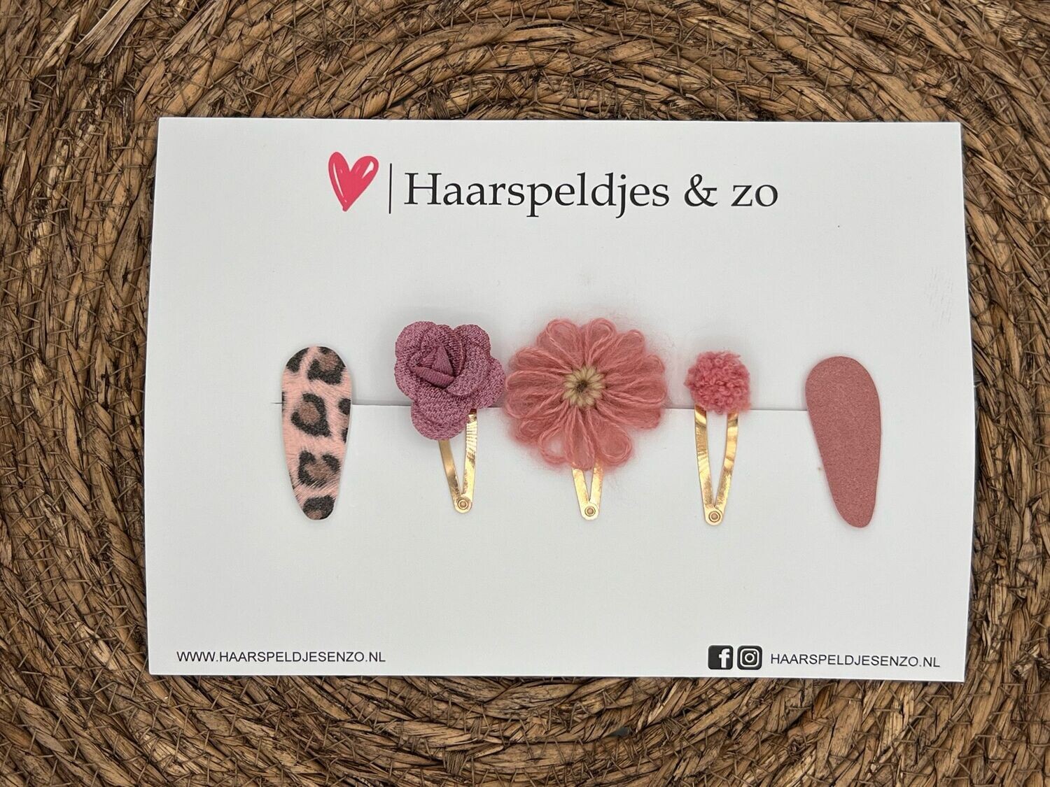 Try-out mix 10 - mix van verschillende speldjes - roze/beige - 4 cm speldjes