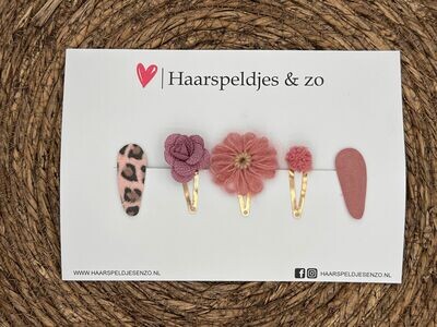 Try-out mix 10 - mix van verschillende speldjes - roze/beige - 4 cm speldjes