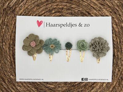 Try-out mix 31 - mix van verschillende speldjes - groen - 4 cm speldjes