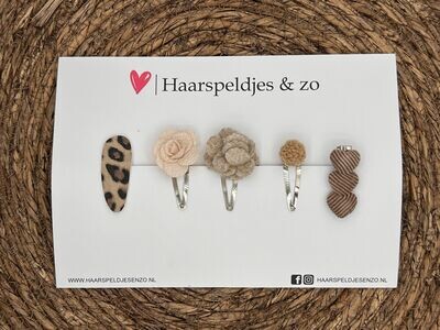 Try-out mix 21 - mix van verschillende speldjes - bruin - 4 cm speldjes