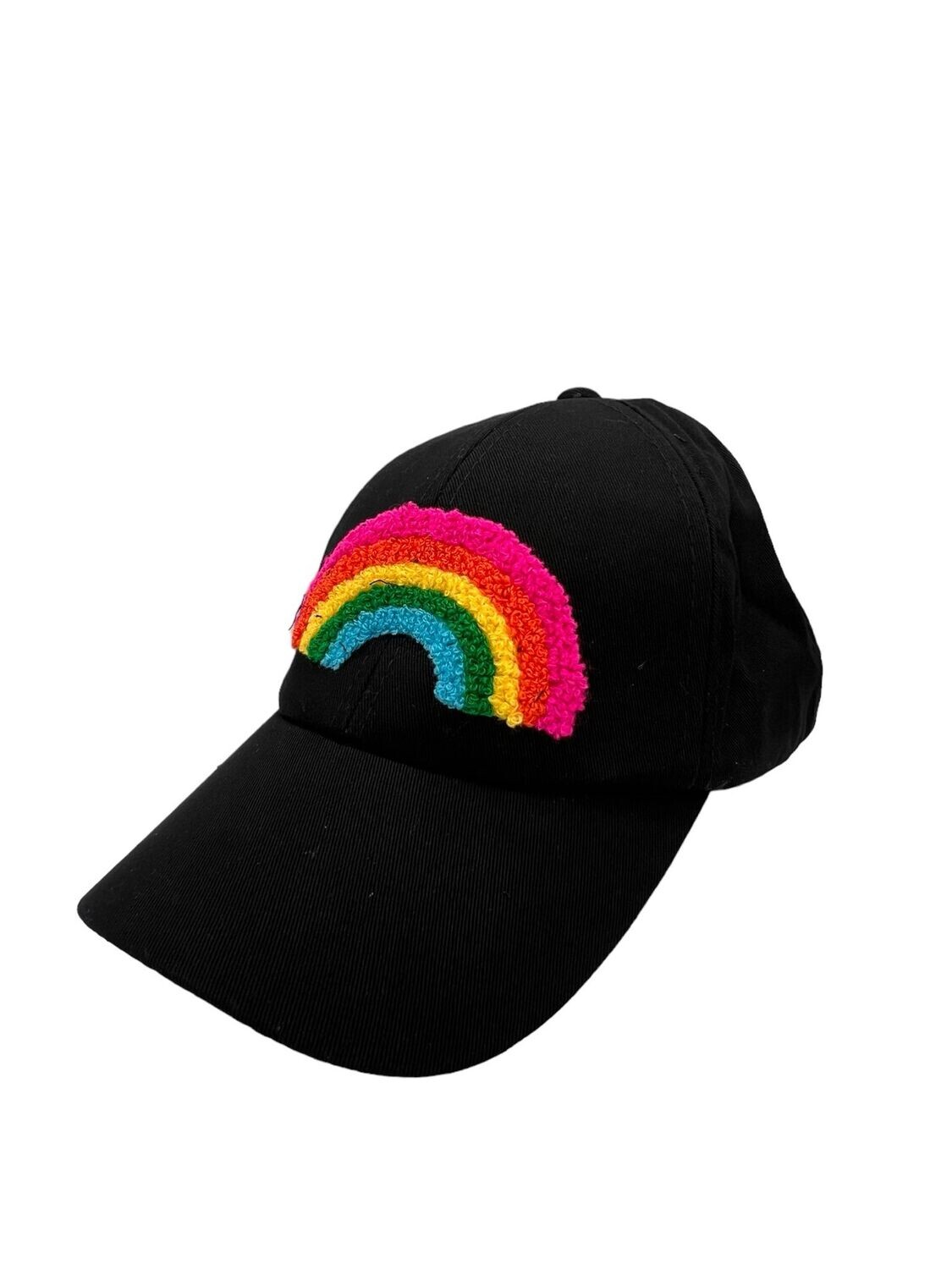 Pet - kind - baseballcap - kinderpet - meisje - regenboog - rainbow -zwart
