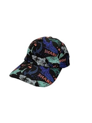 Pet - kind - baseballcap - kinderpet - jongens - haaien - zwart