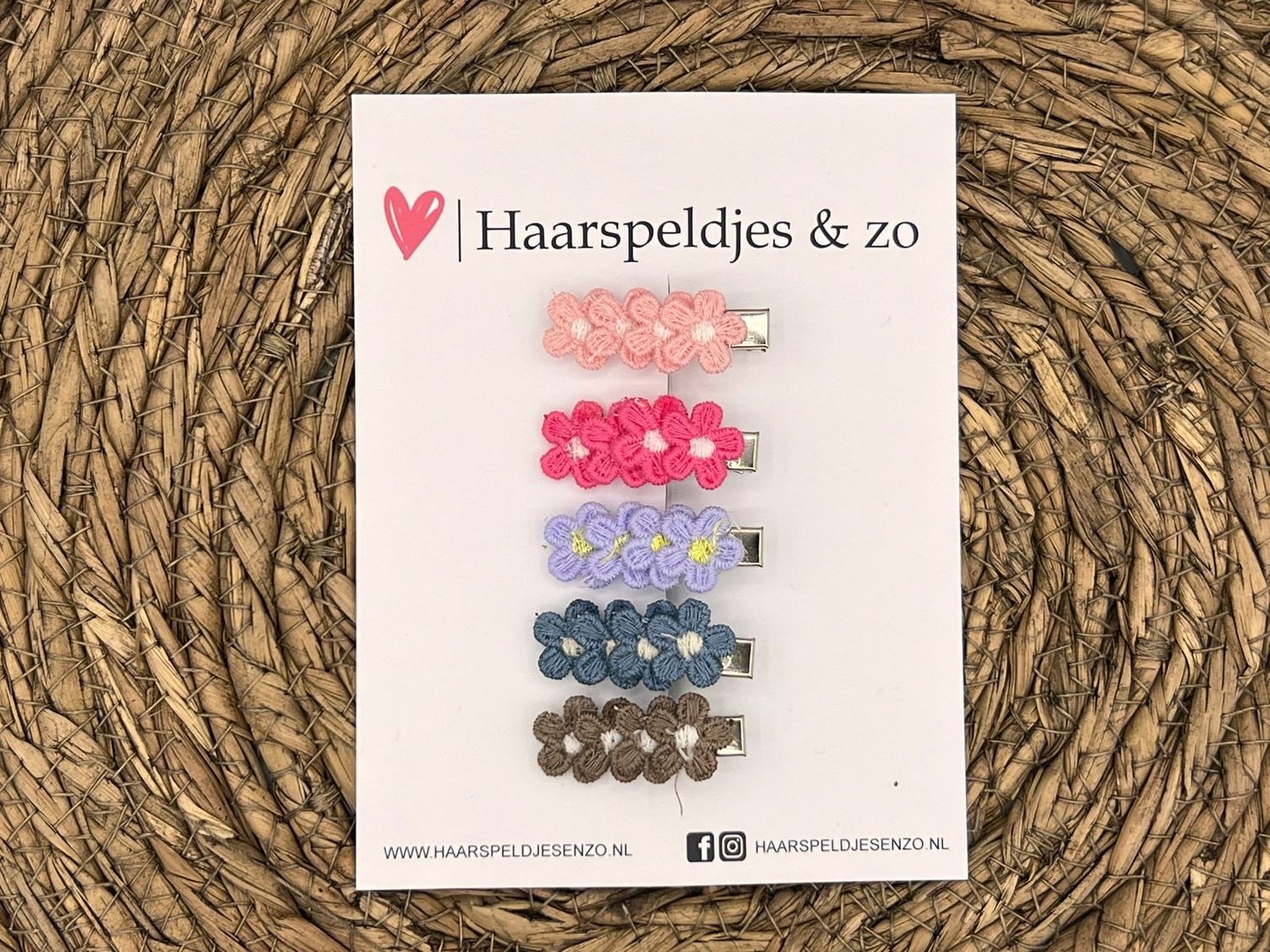 Haarclip flower - setje 1 - alligator clip - bloemetjes