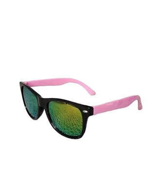 Kinder-zonnebril voor jongens/meisjes - kindermode - fashion - zonnebrillen - zwart montuur - roze poten