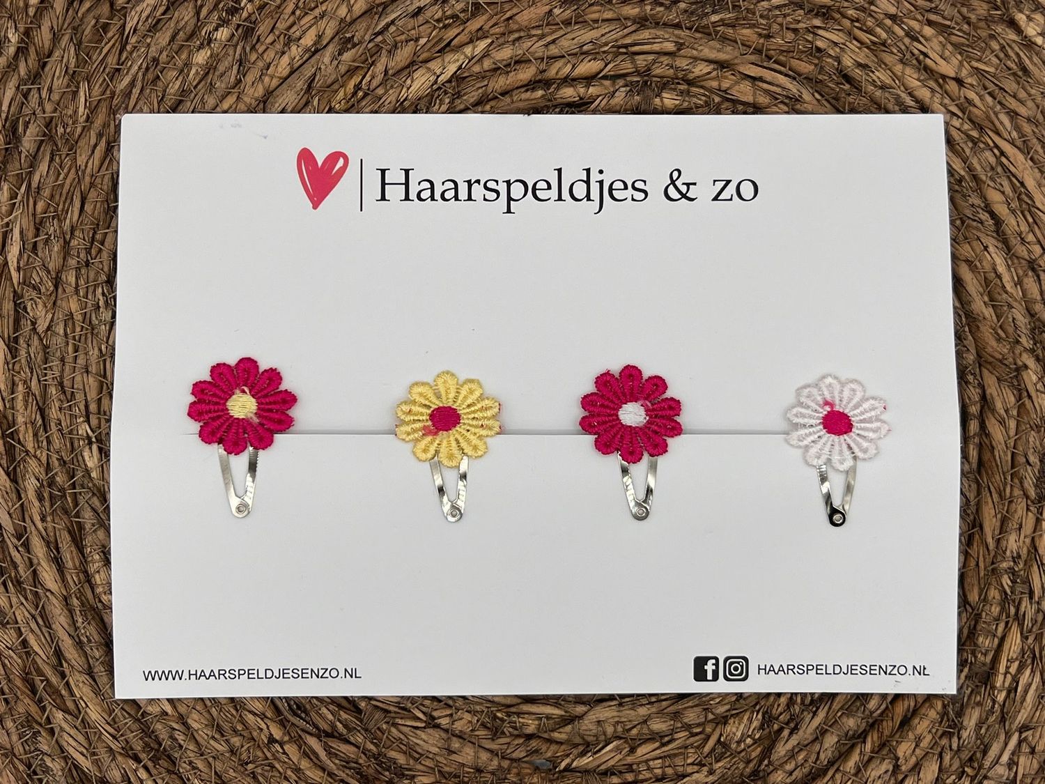 Haarspeldje flower setje 2 - bloemen - voorjaar - zomer - 3 cm speldjes