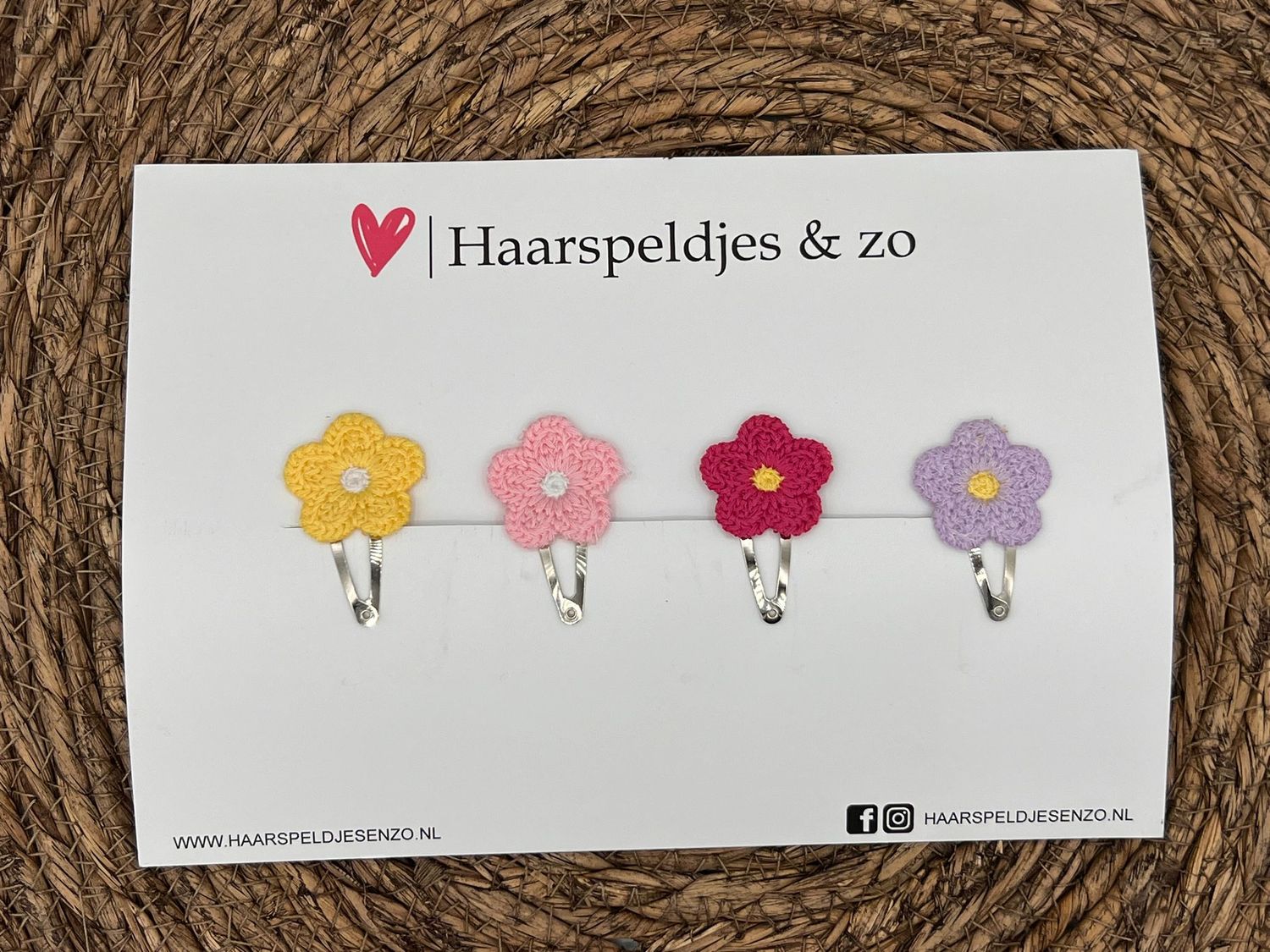 Haarspeldje flower setje 7 - bloemen - voorjaar - zomer - 3 cm speldjes