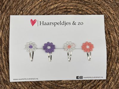 Haarspeldje flower setje 3 - bloemen - voorjaar - zomer - 4 cm speldjes