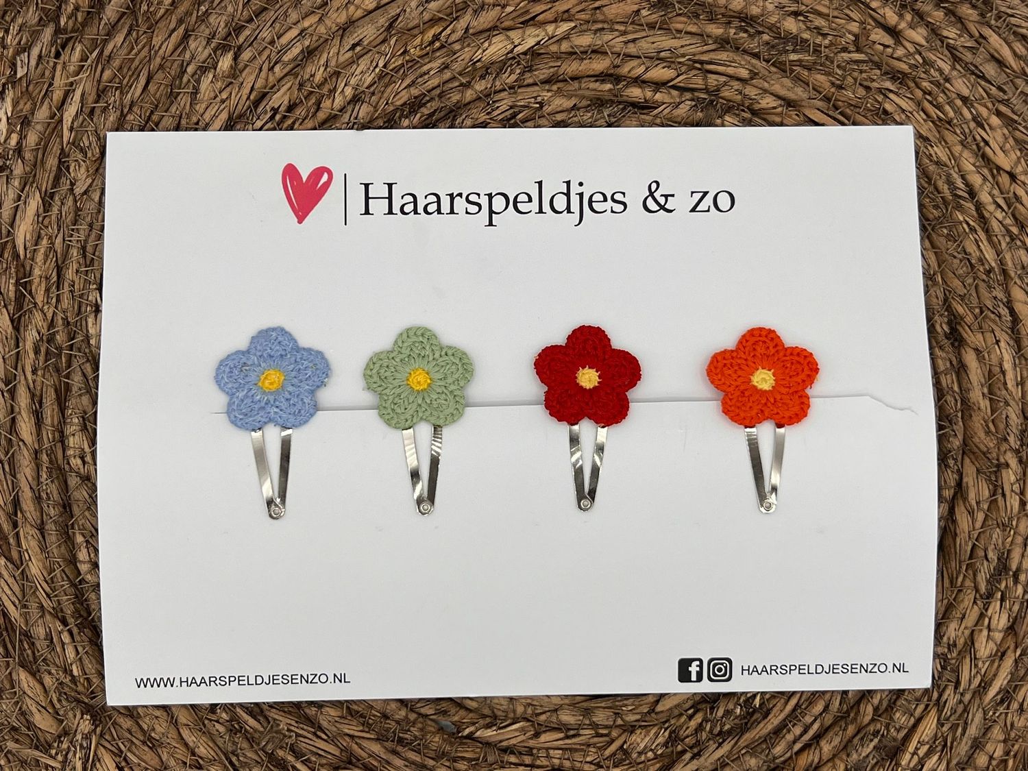Haarspeldje flower setje 6 - bloemen - voorjaar - zomer - 4 cm speldjes