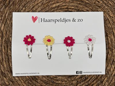 Haarspeldje flower setje 2 - bloemen - voorjaar - zomer - 5 cm speldjes