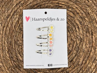 Haarspeldje flower setje 10 - bloemen - voorjaar - zomer - 4 cm speldjes
