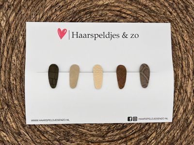 Haarspeldjes &#39;Lott&#39; setje 2 - speldje met imitatieleer - 3 cm speldjes