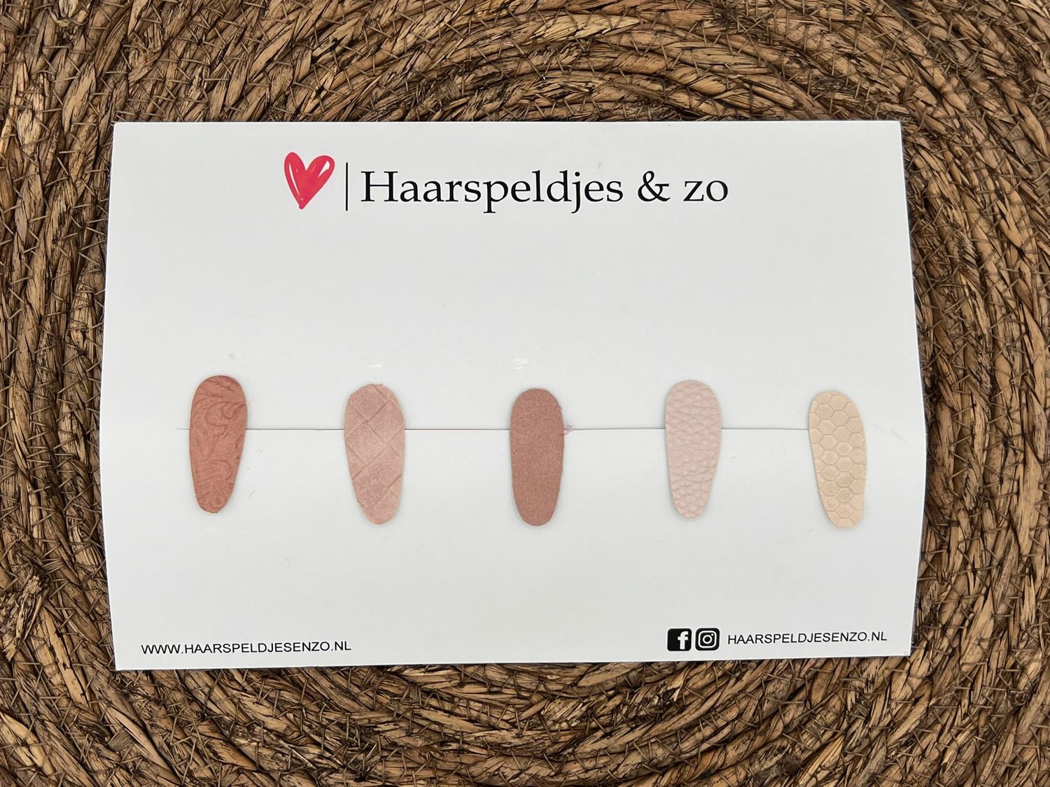 Haarspeldjes &#39;Lott&#39; setje 8 - speldje met imitatieleer - 3 cm speldjes