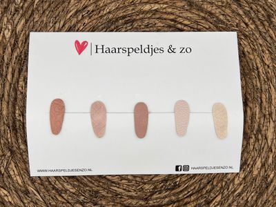 Haarspeldjes &#39;Lott&#39; setje 8 - speldje met imitatieleer - 3 cm speldjes