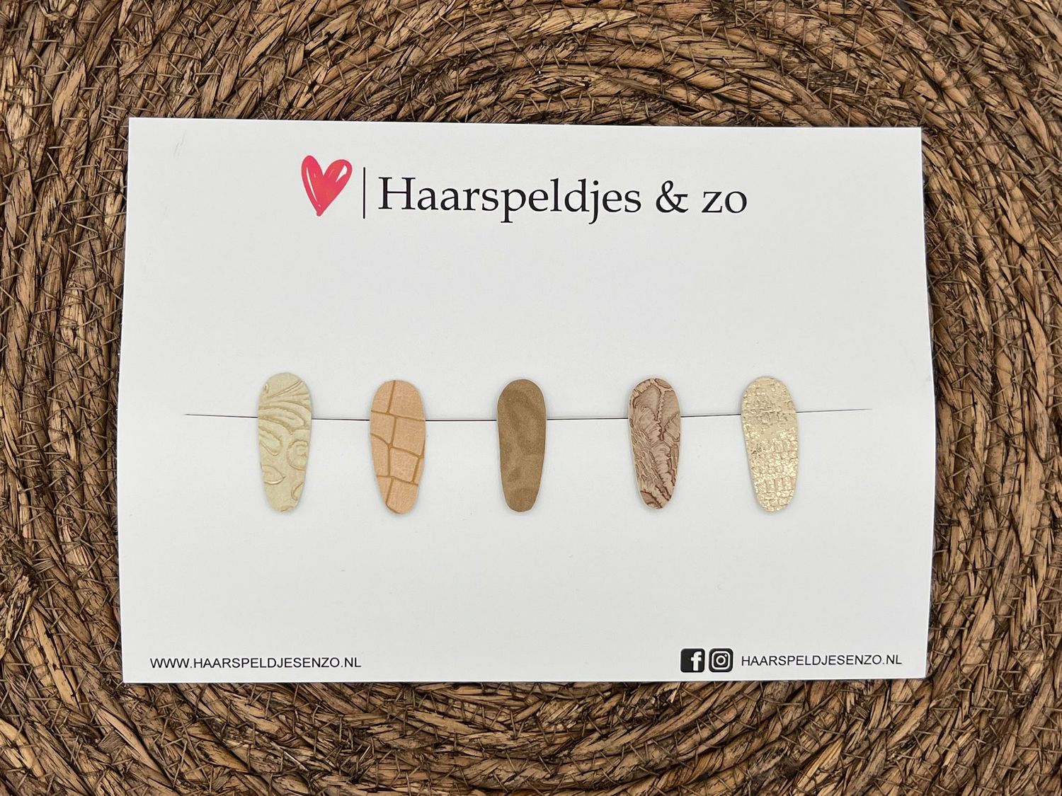 Haarspeldjes &#39;Lott&#39; setje 10 - speldje met imitatieleer - 3 cm speldjes
