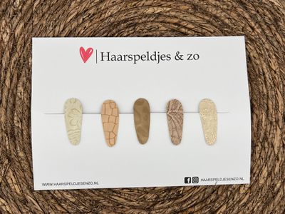 Haarspeldjes &#39;Lott&#39; setje 10 - speldje met imitatieleer - 4 cm speldjes