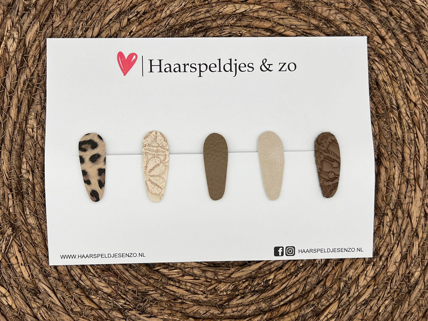 Haarspeldjes &#39;Lott&#39; setje 13 - speldje met imitatieleer - 4 cm speldjes