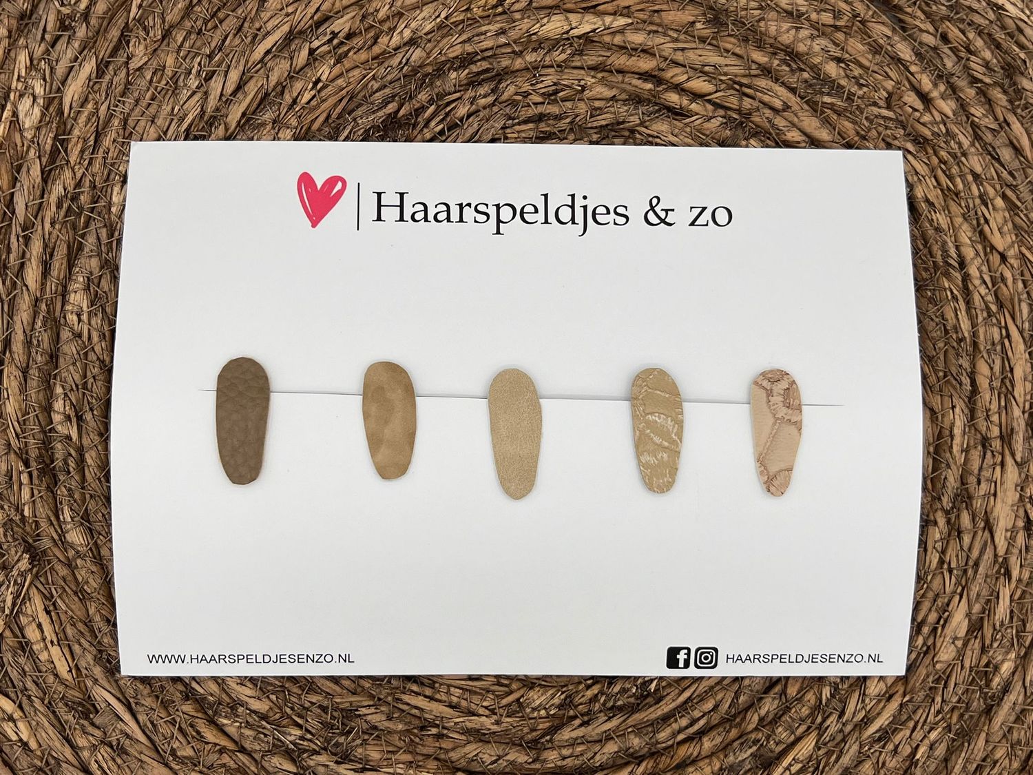 Haarspeldjes &#39;Lott&#39; setje 14 - speldje met imitatieleer - 3 cm speldjes